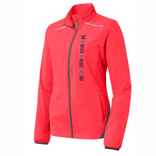 DCBR Women's Tech Zip Windbreaker -Hot Coral- LCP
