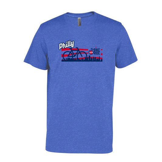 Philly Bike Ride Youth Fashion Tee -Royal Heather- Skyline