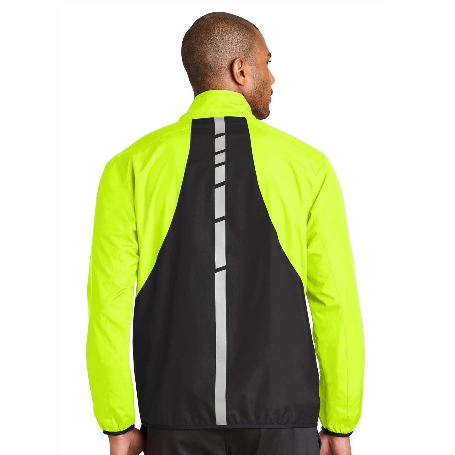 Philly Bike Ride Men's Zip Windbreaker -Safety Yellow- Embroidered