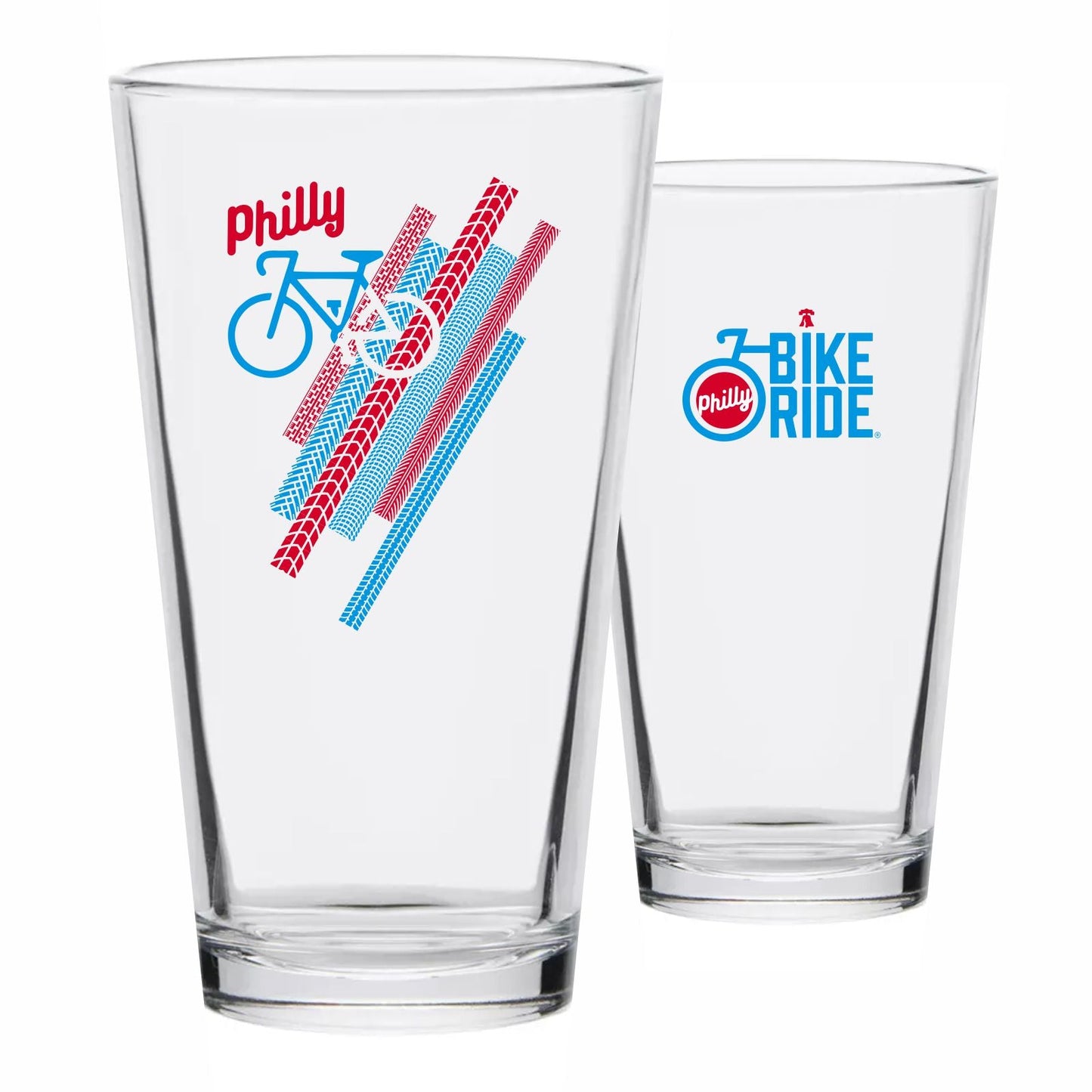 Philly Bike Ride Pint Glass - Logo